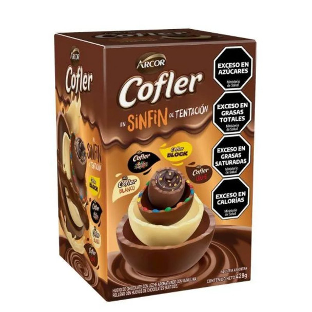 Cofler Sin Fin Milk Chocolate Easter Egg with Assorted Mini Eggs Filling, 428 g / 15.10 oz