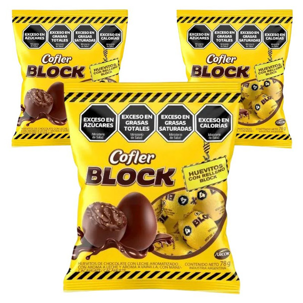 Cofler Block Milk Chocolate Easter Mini Eggs with Cofler Block Filling, 78 g / 2.75 oz (pack of 3)