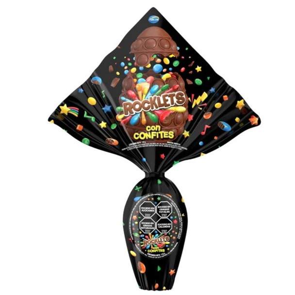 Rocklets Milk Chocolate Easter Egg with Rocklets Candies Filling, 110 g / 3.88 oz