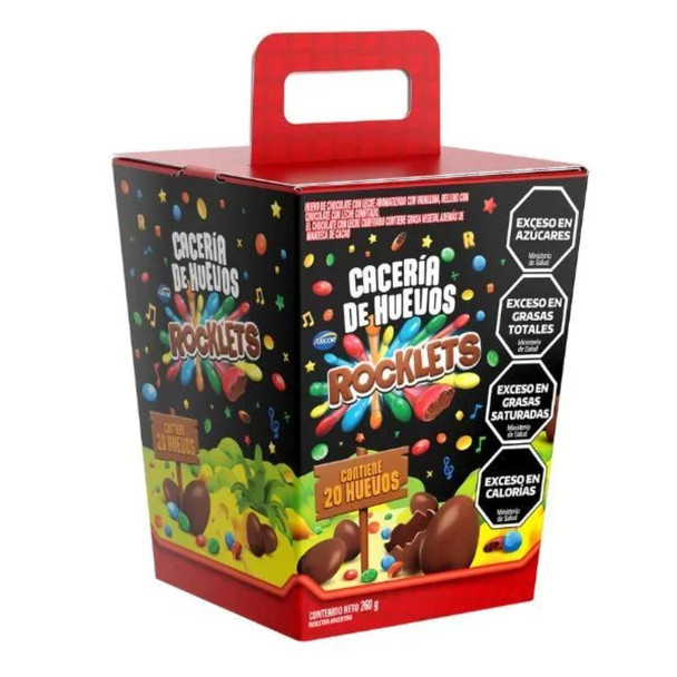 Rocklets Cacería de Huevos Milk Chocolate Easter Egg Hunt Box with Rocklets Candies, 260 g / 9.17 oz (20 count)