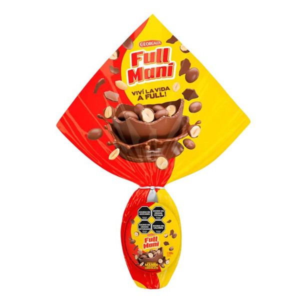 Full Maní Milk Chocolate Easter Egg with Peanuts, 100 g / 3.52 oz