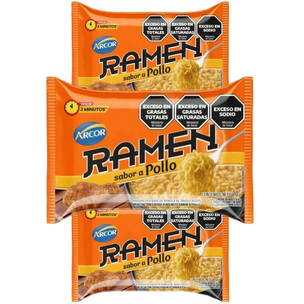 Arcor Ramen Chicken Flavor Instant Noodles, 70 g / 2.47 oz (pack of 3)