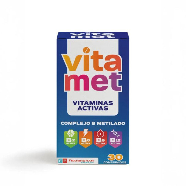 Vitamet Active Vitamins Methylated Vitamin B Complex (box of 30 pills)