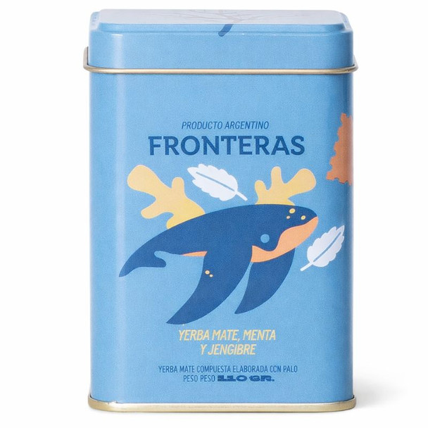 Fronteras Yerba Mate Mint & Ginger Blend in Tin, 110 g / 3.88 oz