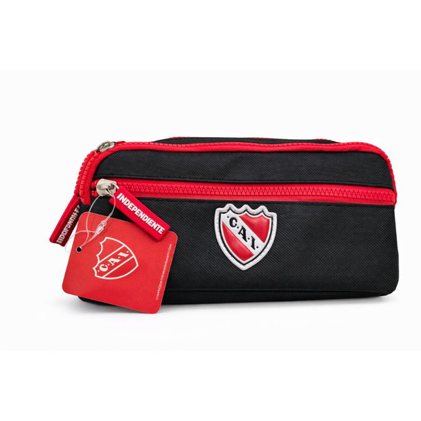 CAI Independiente Official Triple Zipper Pencil Case Black & Red