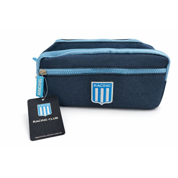 Racing Club Official Triple Zipper Pencil Case Blue & Light Blue