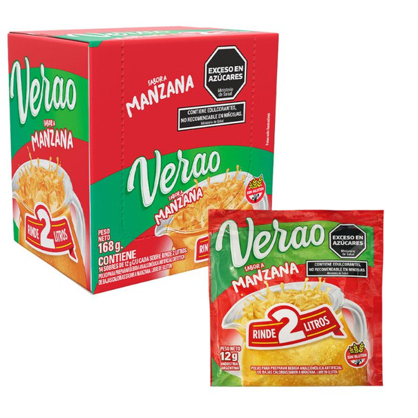 Verao Apple Powdered Drink Mix, 168 g / 5.93 oz (box of 14)