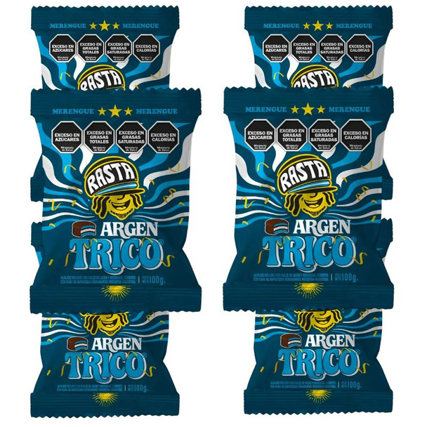 Rasta Argentrico Triple Alfajor Dulce de Leche & Meringue, 100 g / 3.53 oz (pack of 6)