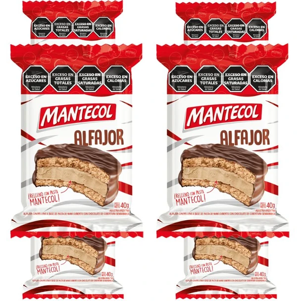 Mantecol Alfajor with Peanut Paste Filling & Dark Chocolate, 40 g / 1.41 oz (Pack of 6)