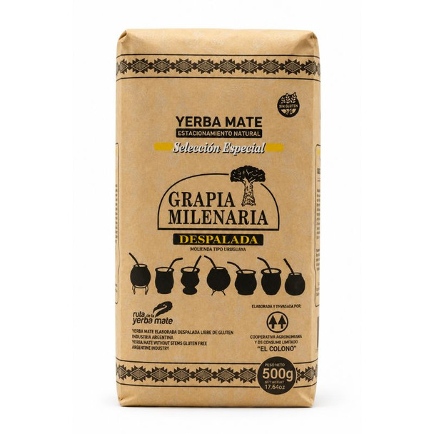 Grapia Milenaria Special Selection Despalada Yerba Mate, 500 g / 17.64 oz