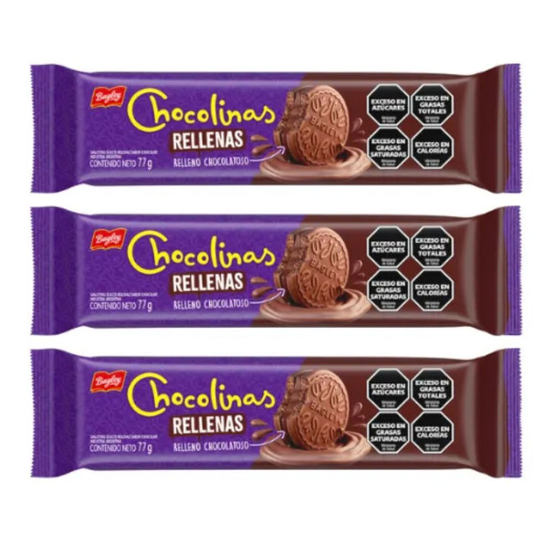Chocolinas Chocolate Filled Sandwich Cookies, 77 g 2.72 oz (pack of 3)