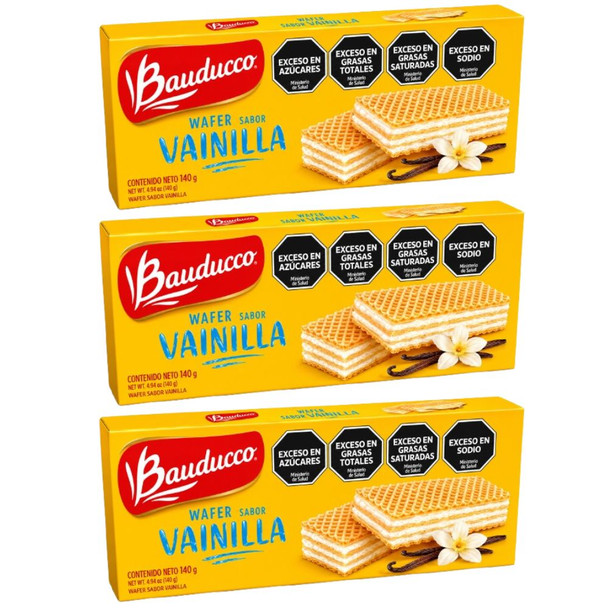 Bauducco Vanilla Wafer Cookies, 140 g / 4.93 oz ea (pack of 3)