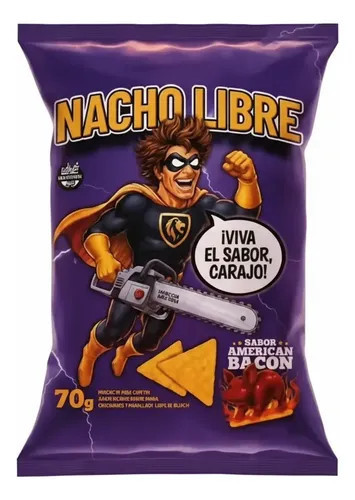 Nacho Libre American Bacon Flavored Tortilla Chips, 70 g / 2.47 oz