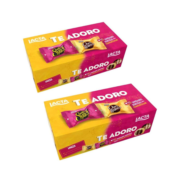 Lacta Sonho de Valsa & Ouro Branco Assorted Chocolate Candy Box, 220 g / 7.76 oz (pack of 2)