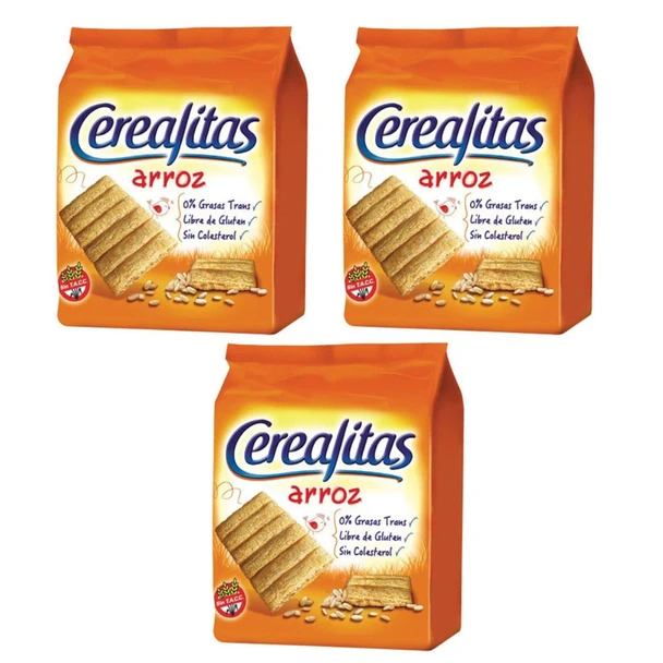 Cerealitas Arroz Rice Crackers Gluten Free, 160 g / 5.64 oz (Pack of 3)