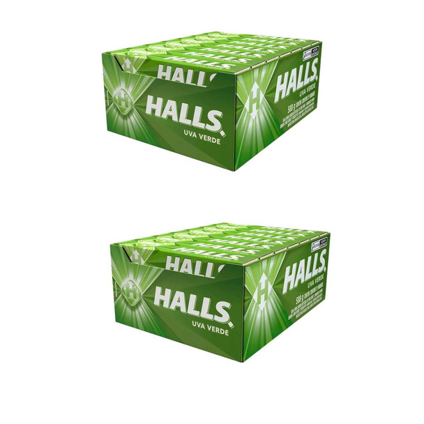 Halls Green Grape Cough Drops Box of 21 (pack of 2)