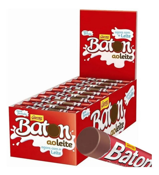 Garoto Baton Milk Chocolate Bars, 16 g / 0.56 oz (box of 30)