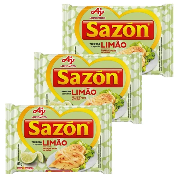 Ajinomoto Sazón Lemon Seasoning Mix Sachets, 60 g / 2.12 oz (pack of 3)
