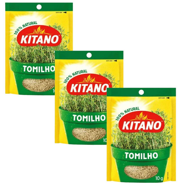 Kitano Tomilho Thyme Dry Herb Seasoning, 10 g / 0.35 oz (pack of 3)