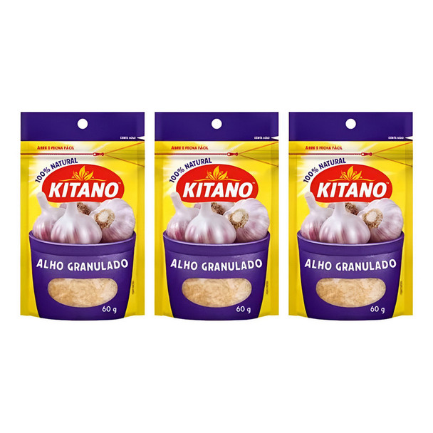 Kitano 100% Natural Granulated Garlic Seasoning, 60 g / 2.12 oz (pack of 3)