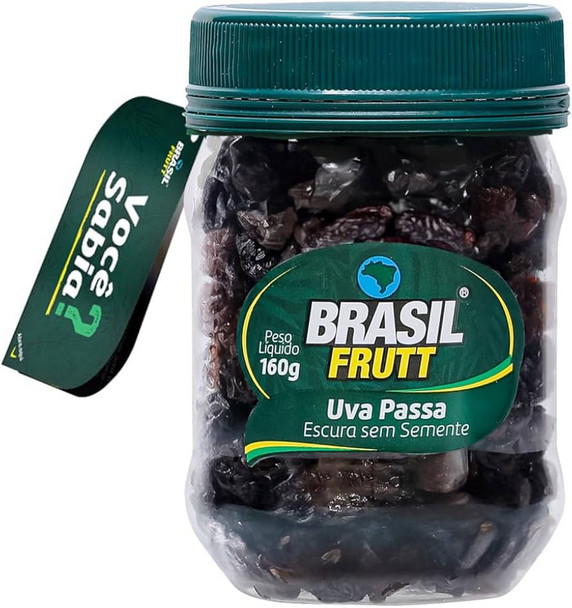 Brasil Frutt Uva Passa Preta - Black Raisins, 160 g / 5.64 oz