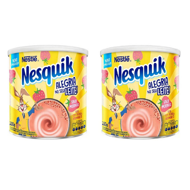 Nestlé Nesquik Strawberry Powdered Drink Mix, 200 g / 7.05 oz Can (pack de 2)