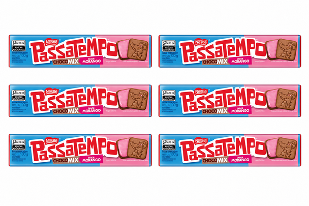 Nestlé Passatempo Choco Mix Chocolate Cookies with Strawberry Filling, 130 g / 4.59 oz (pack of 6)