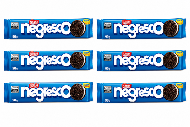 Nestlé Negresco Chocolate Sandwich Cookies with Vanilla Filling, 90 g / 3.17 oz (pack of 6)