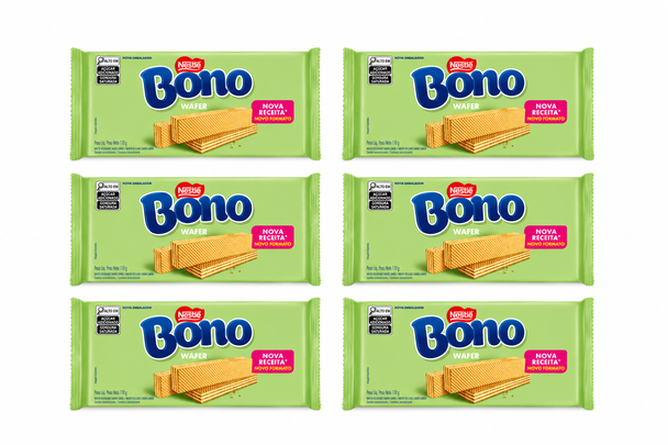 Bono Lemon Filled Wafer Cookies, 110 g / 3.88 oz (pack of 6)