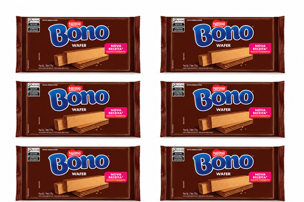 Bono Chocolate Wafer Cookies, 110 g / 3.88 oz (pack of 6)