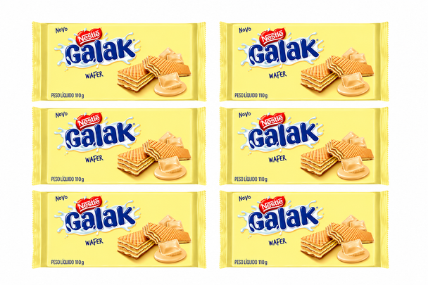 Nestlé Galak White Chocolate Wafer Cookies, 110 g / 3.88 oz (pack of 6)