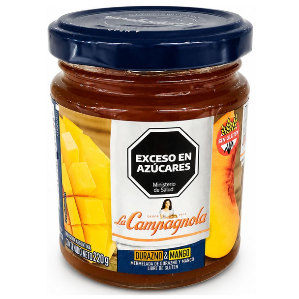 La Campagnola Mermelada Durazno Peach & Mango Jam, 220 g / 7.76 oz