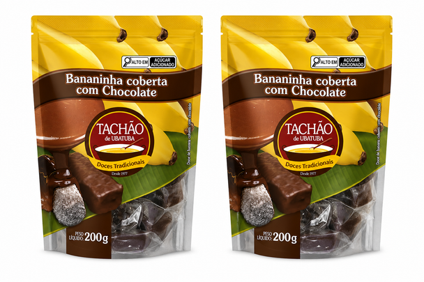 Tachao de Ubatuba Chocolate-Covered Banana Candy, 200 g / 7.05 oz (pack of 2)