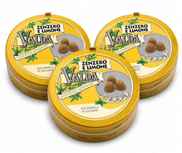 Valda Ginger & Lemon Gummies, 50 g / 1.76 oz (pack of 3)