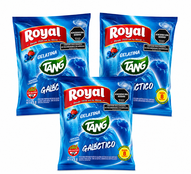 Royal Tang Gelatina Galáctico Jelly Powder Mix, 25 g / 0.88 oz (Pack of 3)