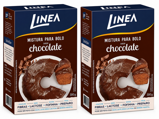 Linea Sugar Free Chocolate Cake Mix High Fiber, 300 g / 10.58 oz (pack of 2)