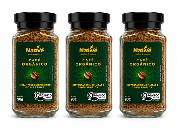 Native Organic Freeze-Dried Instant Coffee, 90 g / 3.17 oz (pack of 3)