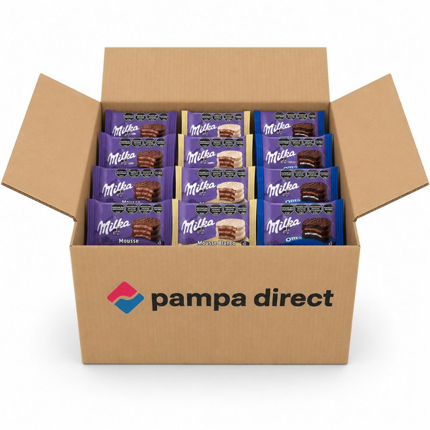 Milka Alfajor Selection Box – Triple Oreo, Chocolate Mousse & White Chocolate Mousse (12 Units)