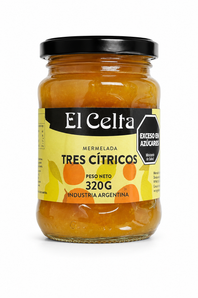 El Celta Three Citrus Jam Mermelada in Glass Jar, 320 g / 11.29 oz
