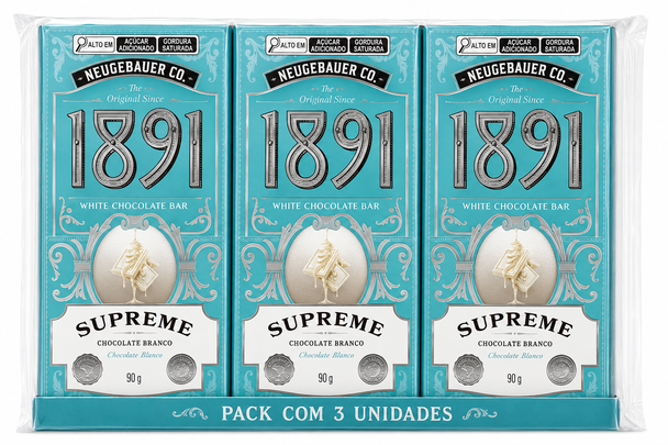 Neugebauer 1891 Supreme White Chocolate Bar, 90 g / 3.17 oz (pack of 3)