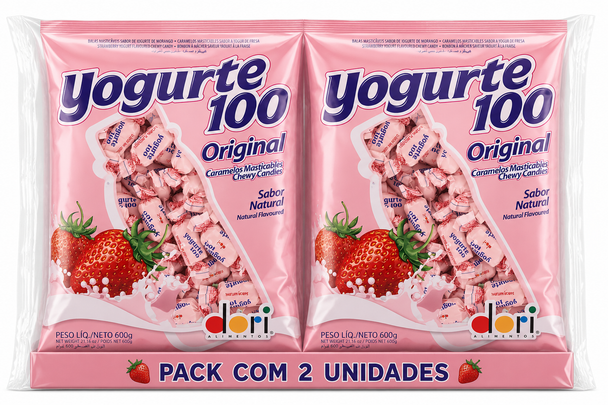 Dori Yogurte 100 Original Yogurt Candy, 600 g / 21.16 oz (pack of 2)
