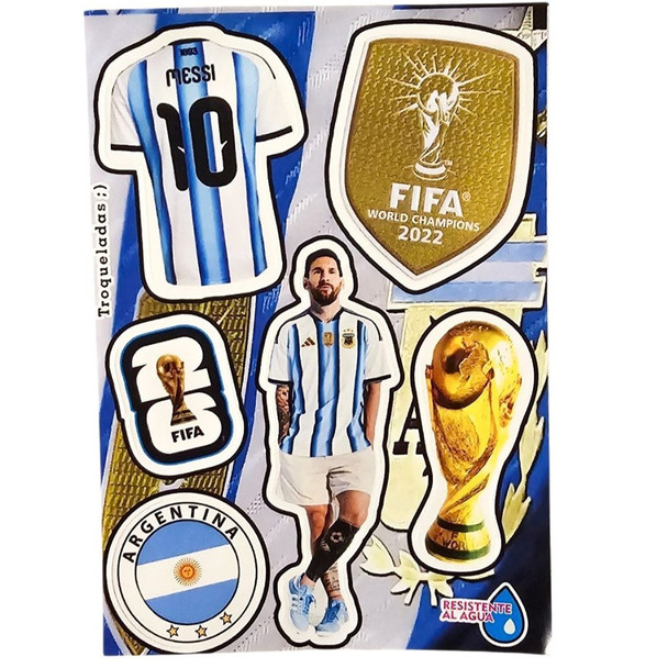 Argentina Messi World Champions 2022 Vinyl Stickers Sheet