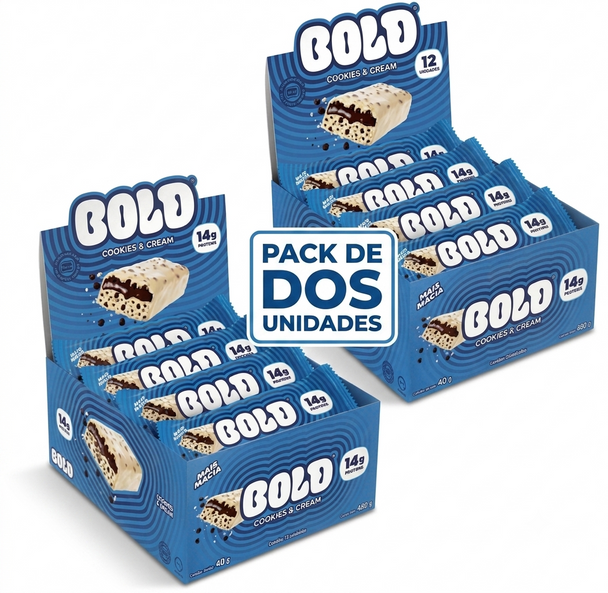 Bold Cookies & Cream Protein Bars Display Box, 720 g / 25.40 oz (pack of 2)