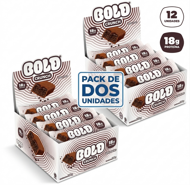 Bold Crunch Brigadeiro Protein Bar Display Box, 720 g / 25.40 oz (pack of 2)