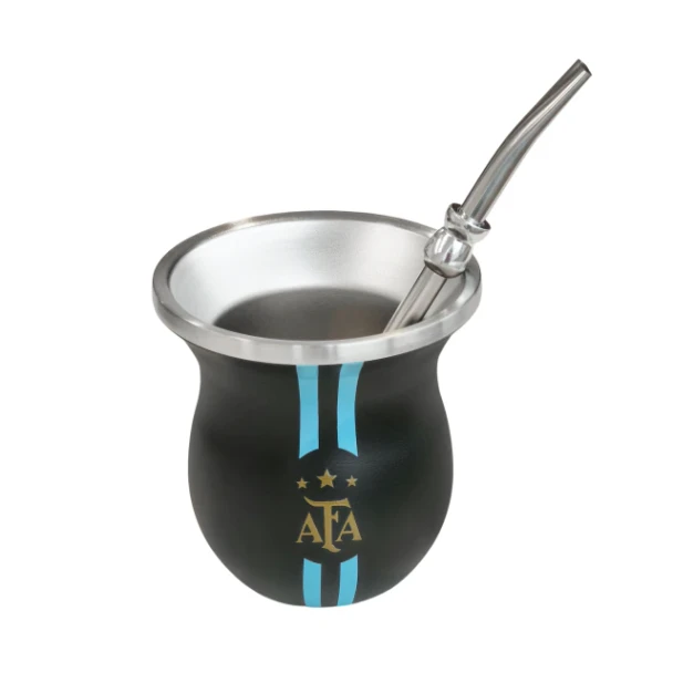 Kyma AFA Limited Edition Black Stainless Steel Mate Cup with Bombilla