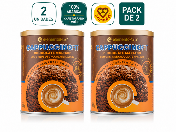 Elemento Puro Fit Cappuccino with Whey & Verisol® Collagen Malted Chocolate, 200 g / 7.05 oz (pack of 2)