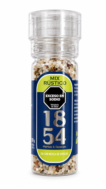 1854 Rustic Mix Salt Grinder with Garlic, Parsley & Oregano, 100 g / 3.53 oz
