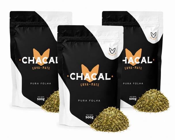 Chacal Premium Pura Folha Tereré Yerba Mate, 500 g / 17.64 oz (pack of 3)