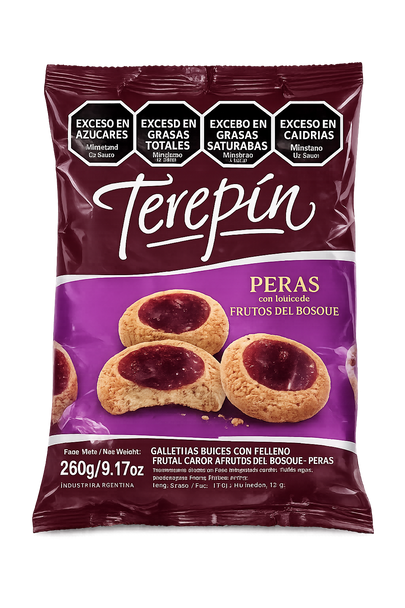 Terepin Forest Berry Filled Pepas Cookies Frutos del Bosque, 260 g / 9.17 oz