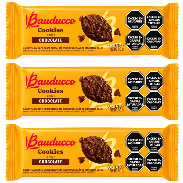Bauducco Chocolate Chip Cookies, 60 g / 2.12 oz (Pack of 3)